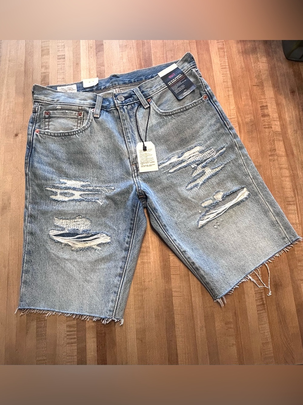 Levi's Distressed 412 Slim Shorts